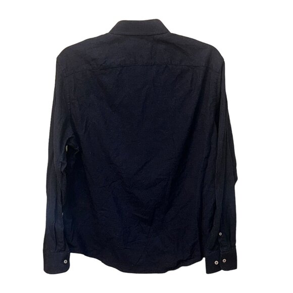 UNTUCKit Dark Blue Flannel Cotton Long Sleeve Casual Dress Shirt‎ Large Office - Picture 3 of 4